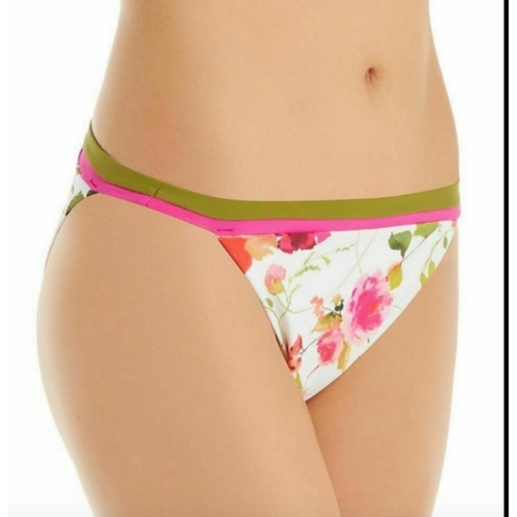 NANETTE LEPORE Silk Blossom-White Classic Swim Top and Bottom, Bathing Suit - Picture 4 of 16